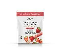 Coda - Fruit Notes - Strawberry & Rhubarb - 100 mg THC - 100 mg CBD