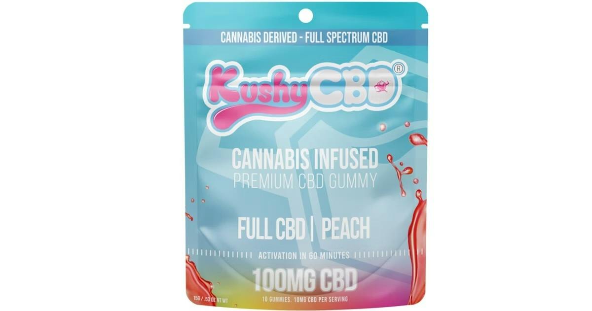 KushyCBD | Peach Gummies | 100mg | 10ct | 10mg/ea