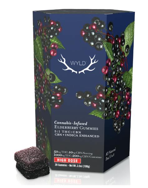 Elderberry 5:1 THC:CBN Indica Enhanced Gummies | 1000mg | 20ct | 50mg/ea