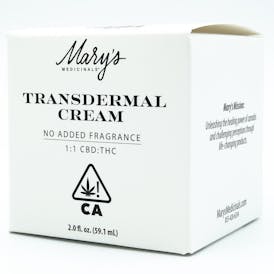 Mary's Medicinals 1:1 Transdermal Cream - Fragrance Free