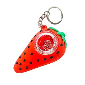 SILICONE STRAWBERRY KEYCHAIN HAND PIPE $5 ND