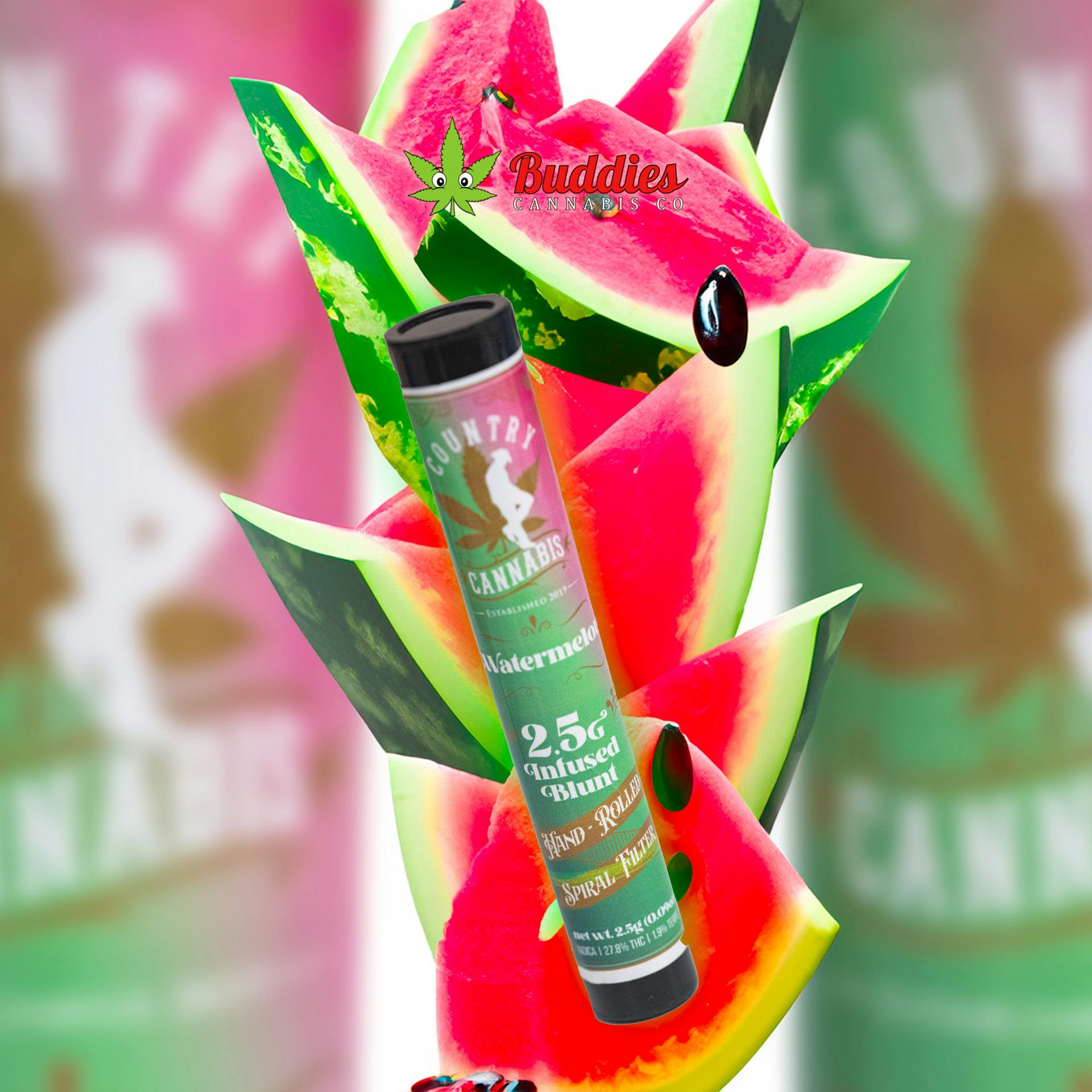 Watermelon | Infused Blunt | 2.5G by Country Cannabis