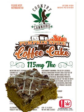 Country Cannabis - Pumpkin Spice Coffee Cake 115mg