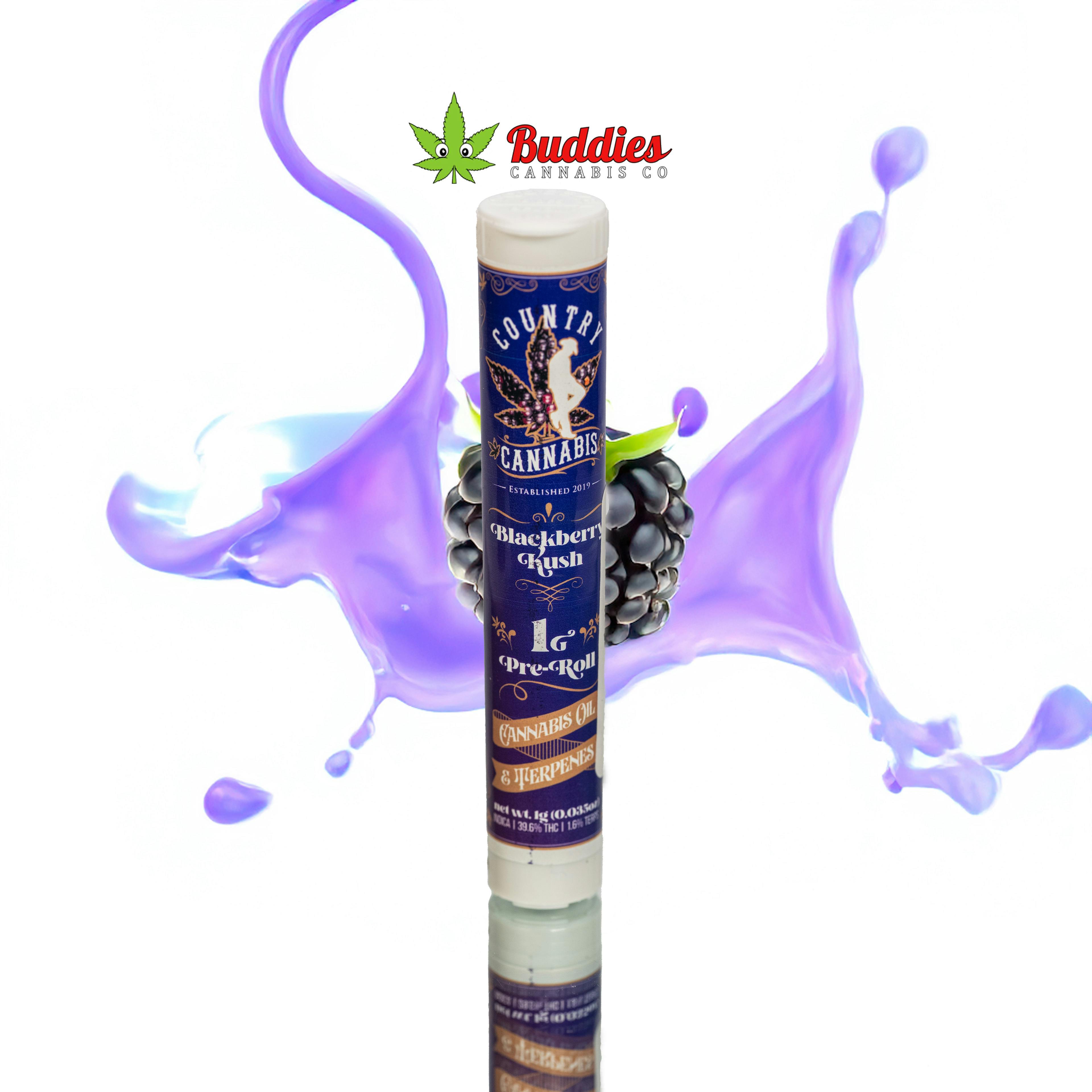 Blackberry Kush | Infused Pre-Roll | 1G by Country Cannabis