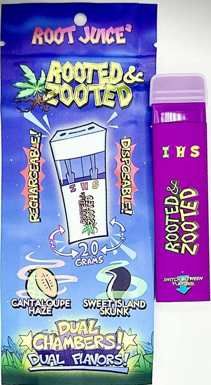 Rooted and Zooted 2g Dual Chamber Disposable | Cannaloupe Haze/Sweet Island Skunk