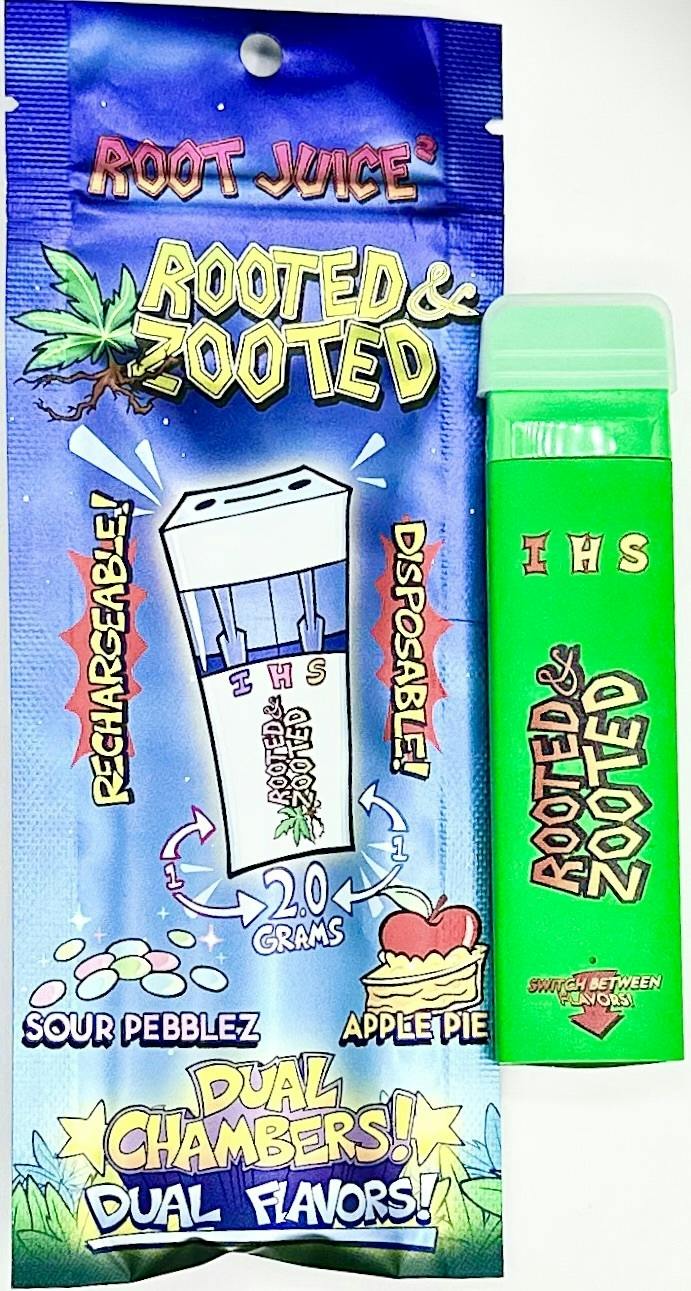 Rooted and Zooted 2g Dual Chamber Disposable | Sour Pebbles/Apple Pie