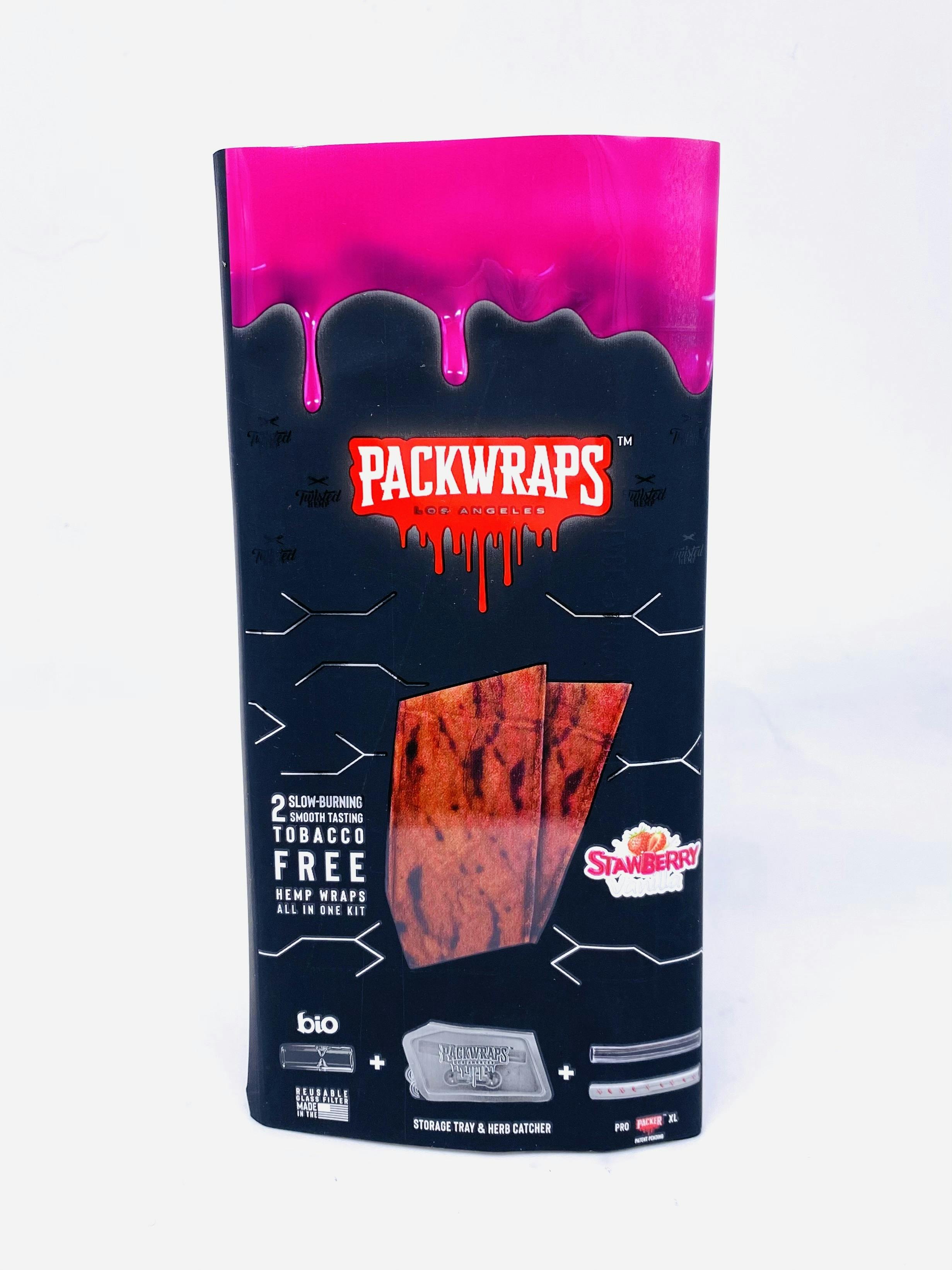 PACKWRAPS | 2 Tobacco Free Stawberry Vanilla Hemp Wraps |