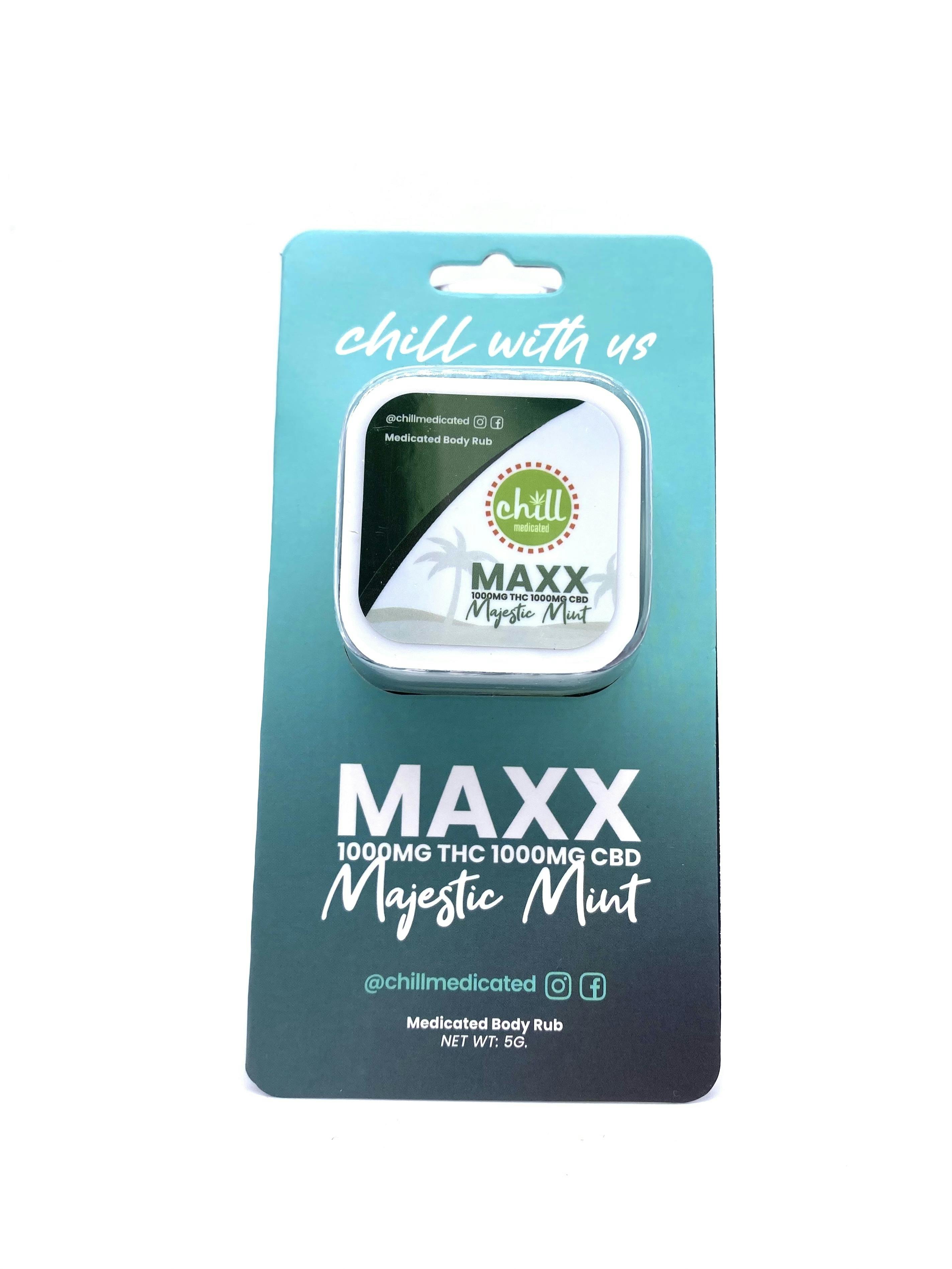 1000mg THC : 1000mg CBD | MAXX Majestic Mint Body Rub | REC