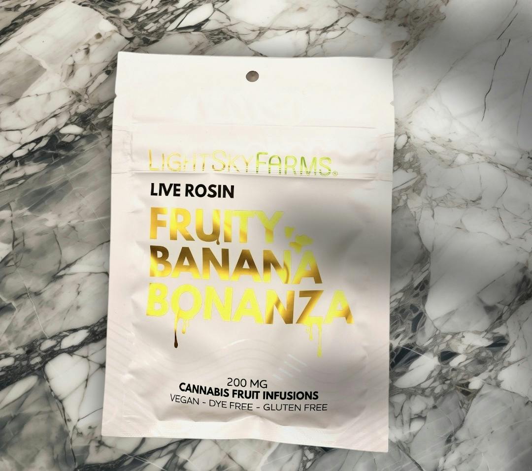 LightSky Farms | Fruity Banana Bonanza | 200mg live rosin gummies - vegan