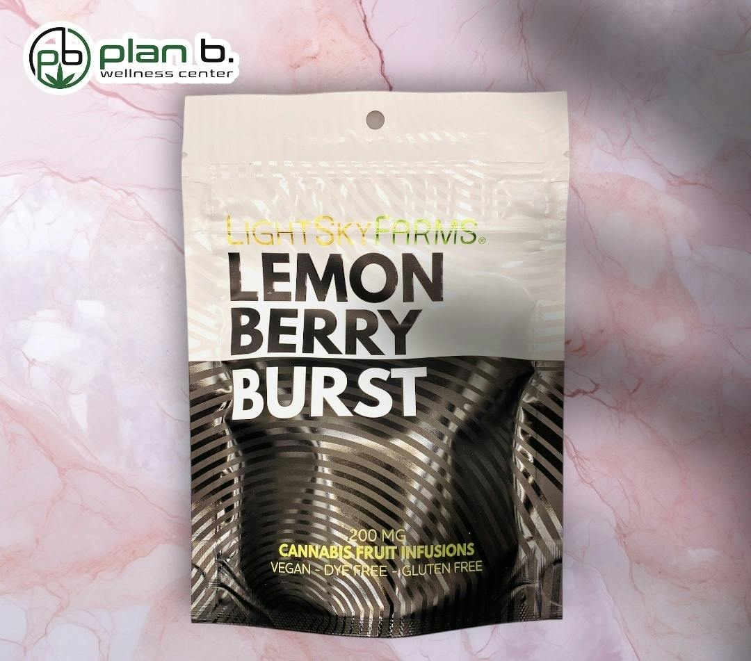 LightSky Farms | Lemon Berry Burst | 200mg live rosin infused gummies - vegan