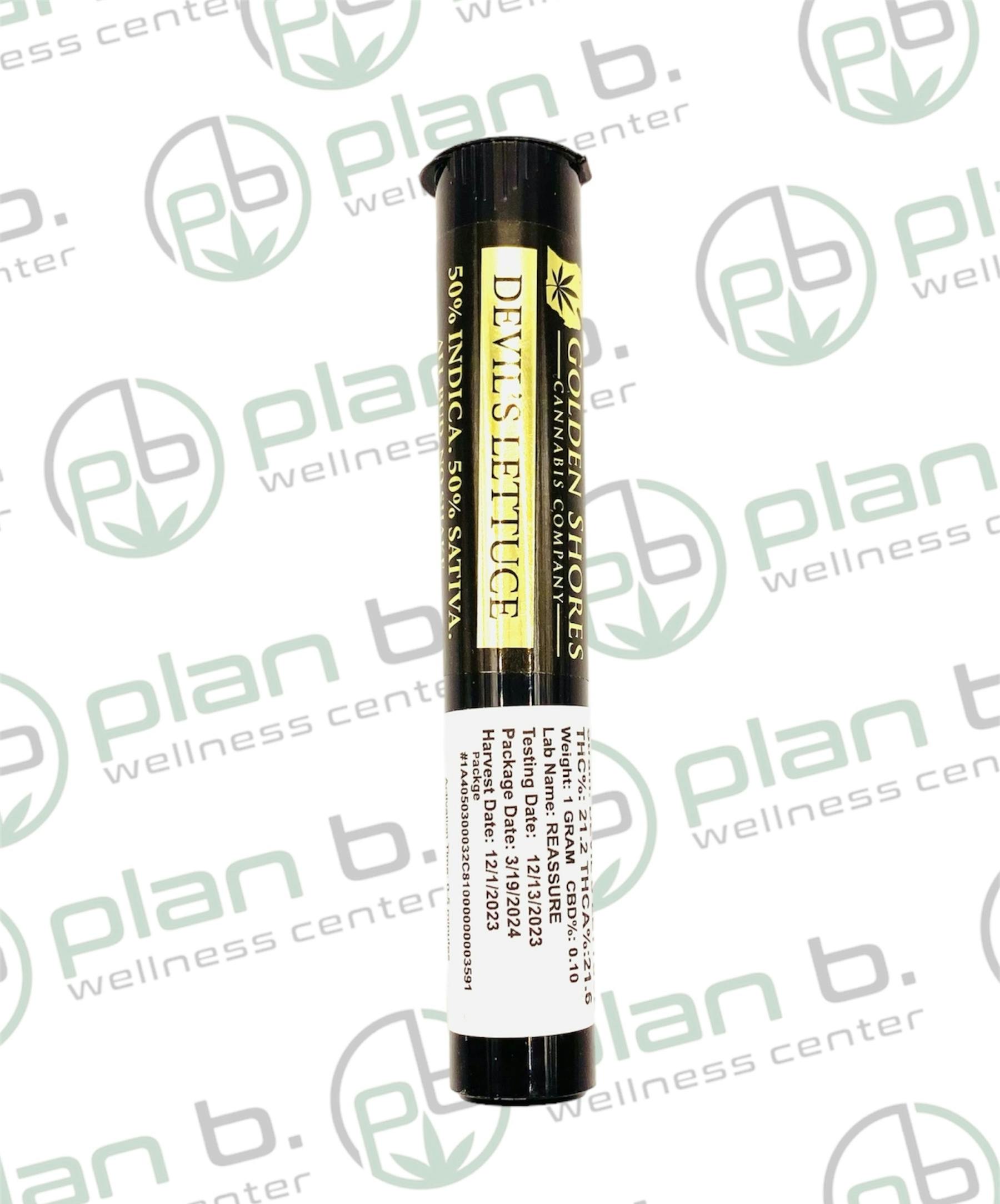Golden Shores | Devil's Lettuce | 1G pre-roll