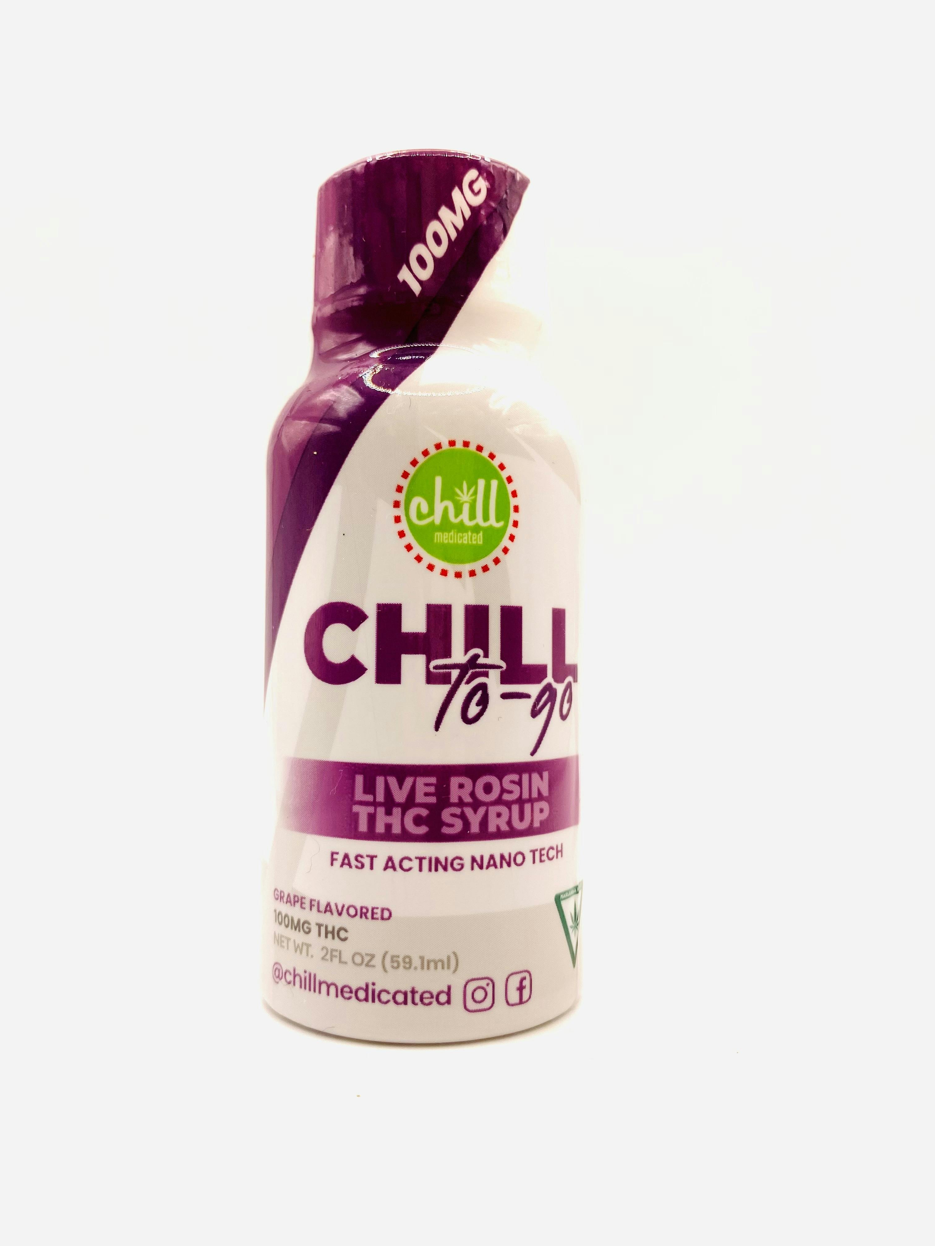 Chill Medicated | Chill to-go live rosin syrup | Grape 100mg
