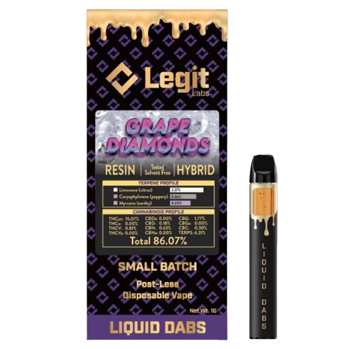 Legit Labs | Grape Diamonds | 1g Live Resin Disposable