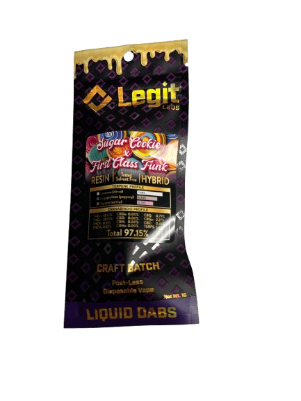 Legit Labs | First Class Funk x Sugar Cookies | 1g Live Resin Disposable
