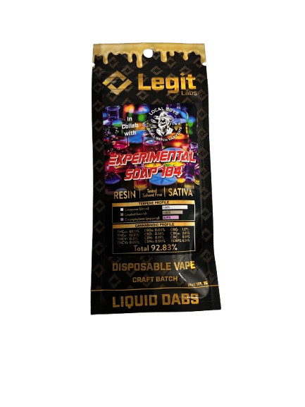 Legit Labs | Experimental Soap 104 | 1g Live Resin Disposable