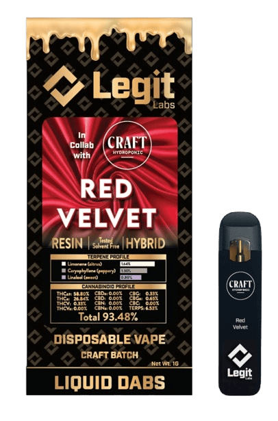 Legit Labs | Red Velvet | 1g Live Resin Disposable