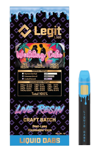 Legit Labs | Wedding Cake | 1g Fresh Frozen Live Resin Disposable