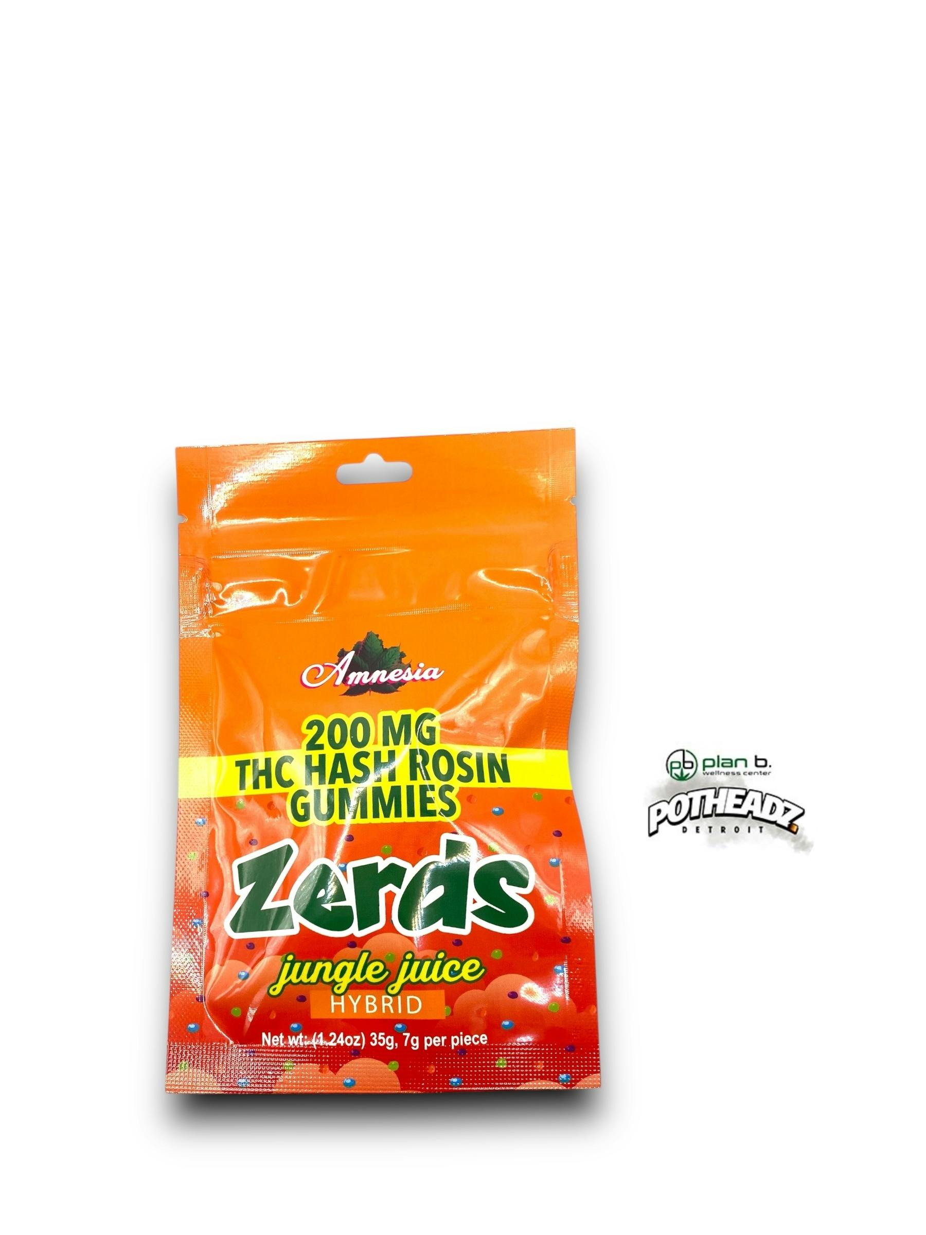 Zerds - Jungle Juice 200mg Hash Rosin Gummies