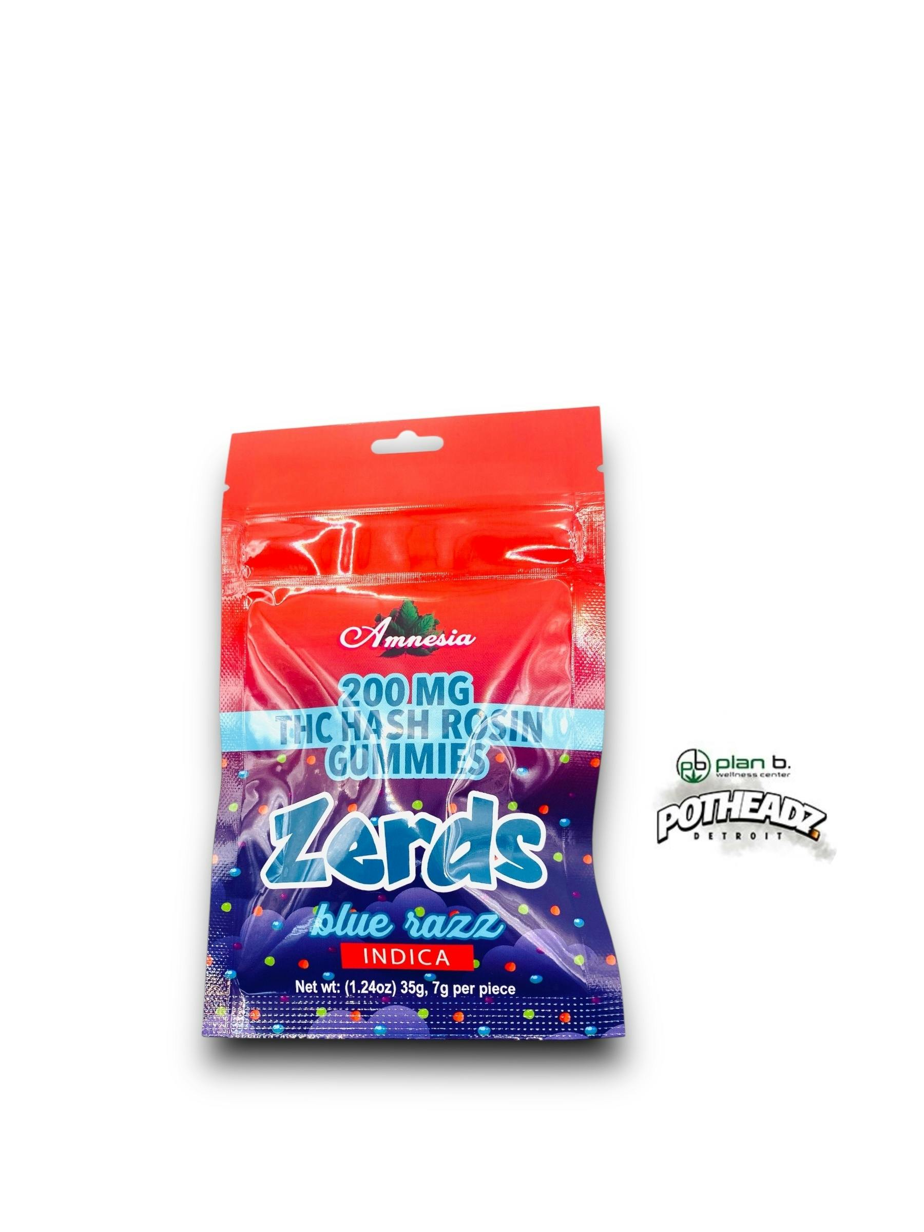 Zerds - Blue Razz 200mg hash rosin gummies
