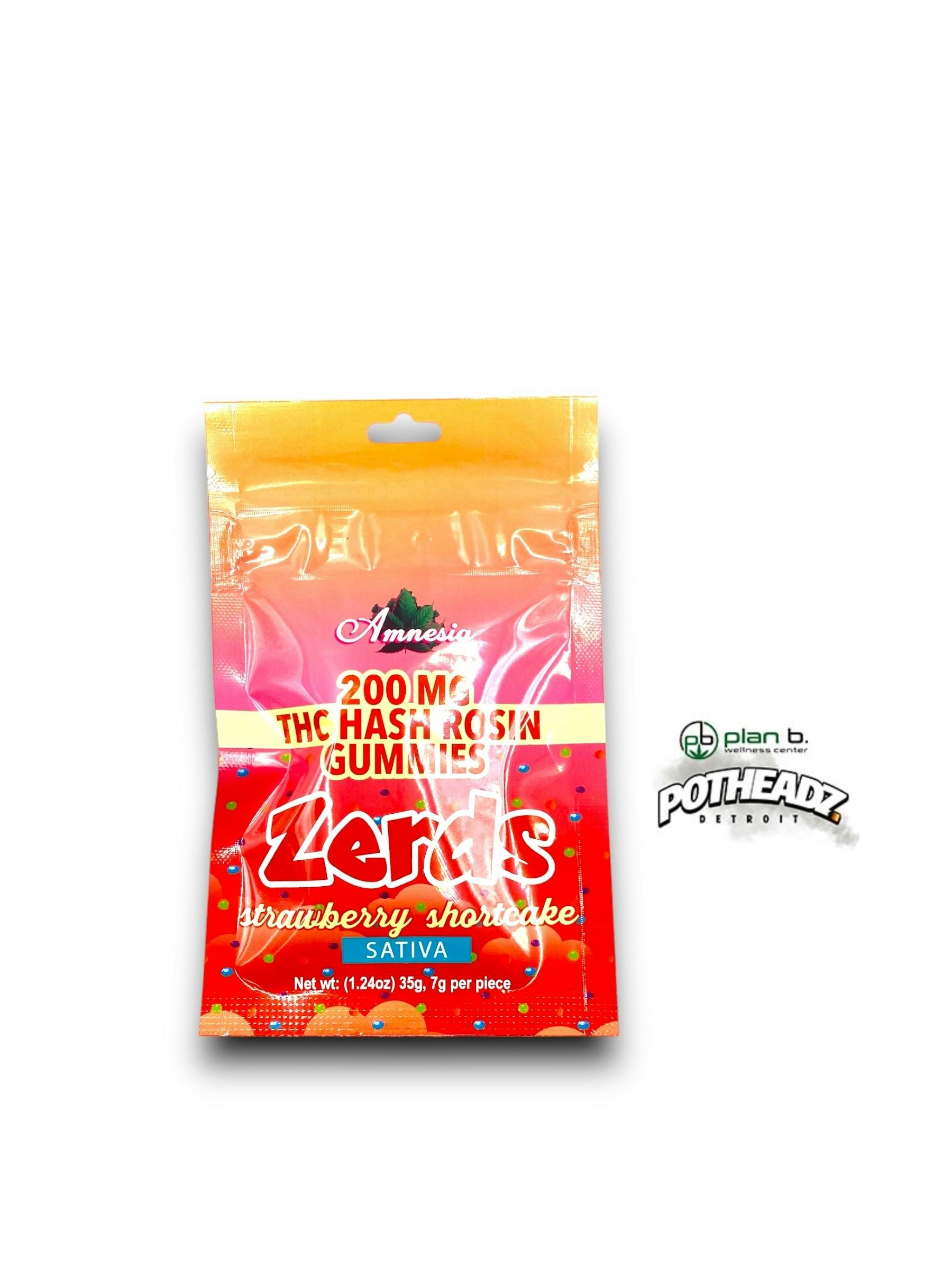 Zerds - Strawberry Shortcake 200mg hash rosin gummies