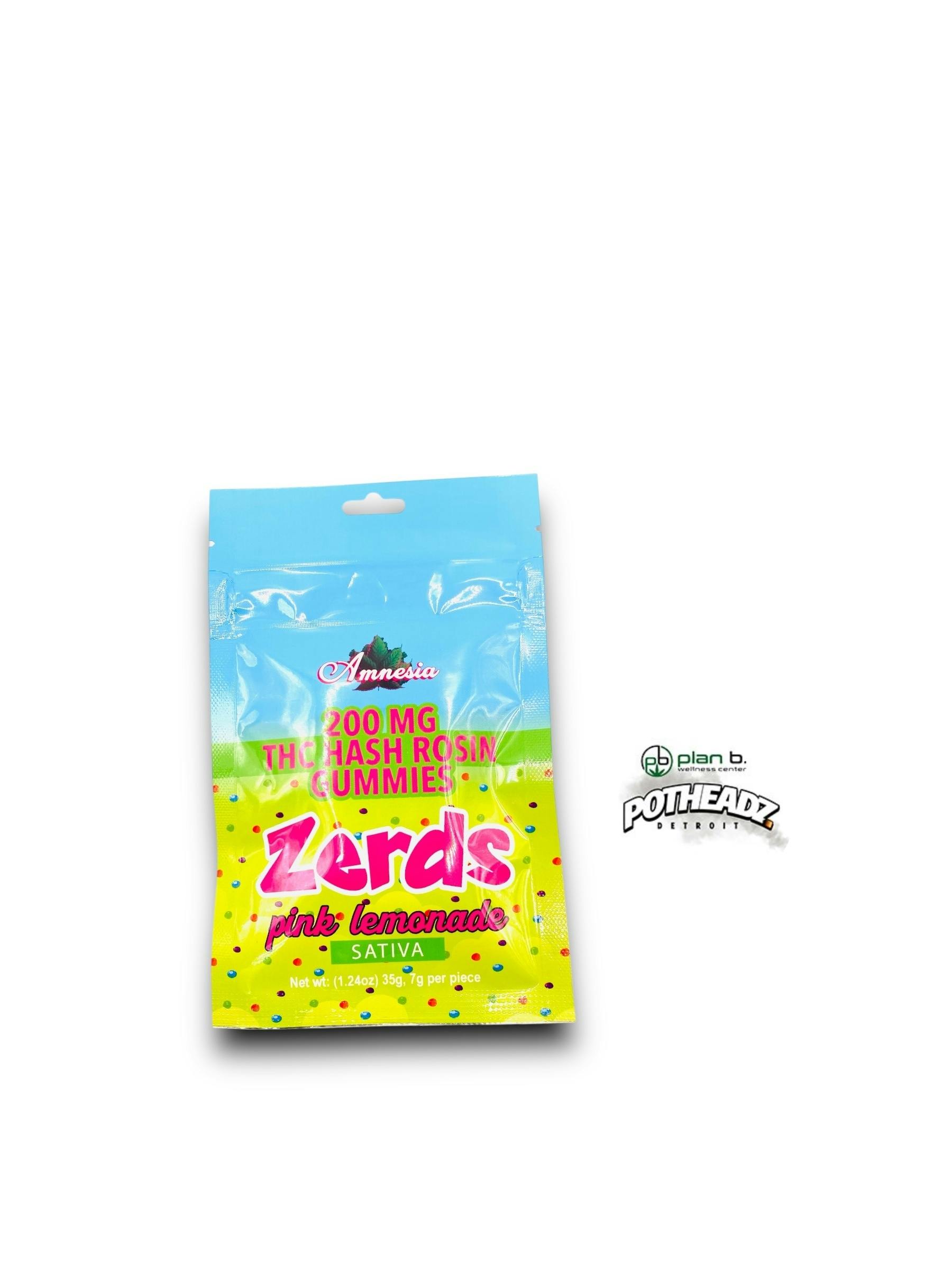 Zerds - Pink Lemonade 200mg hash rosin gummies
