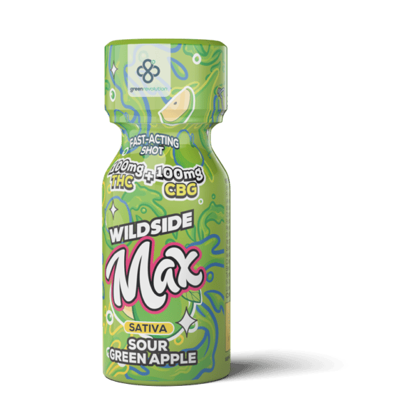 WildSide Max Shots | 1:1 THC:CBG Sour Green Apple Shot [2oz]