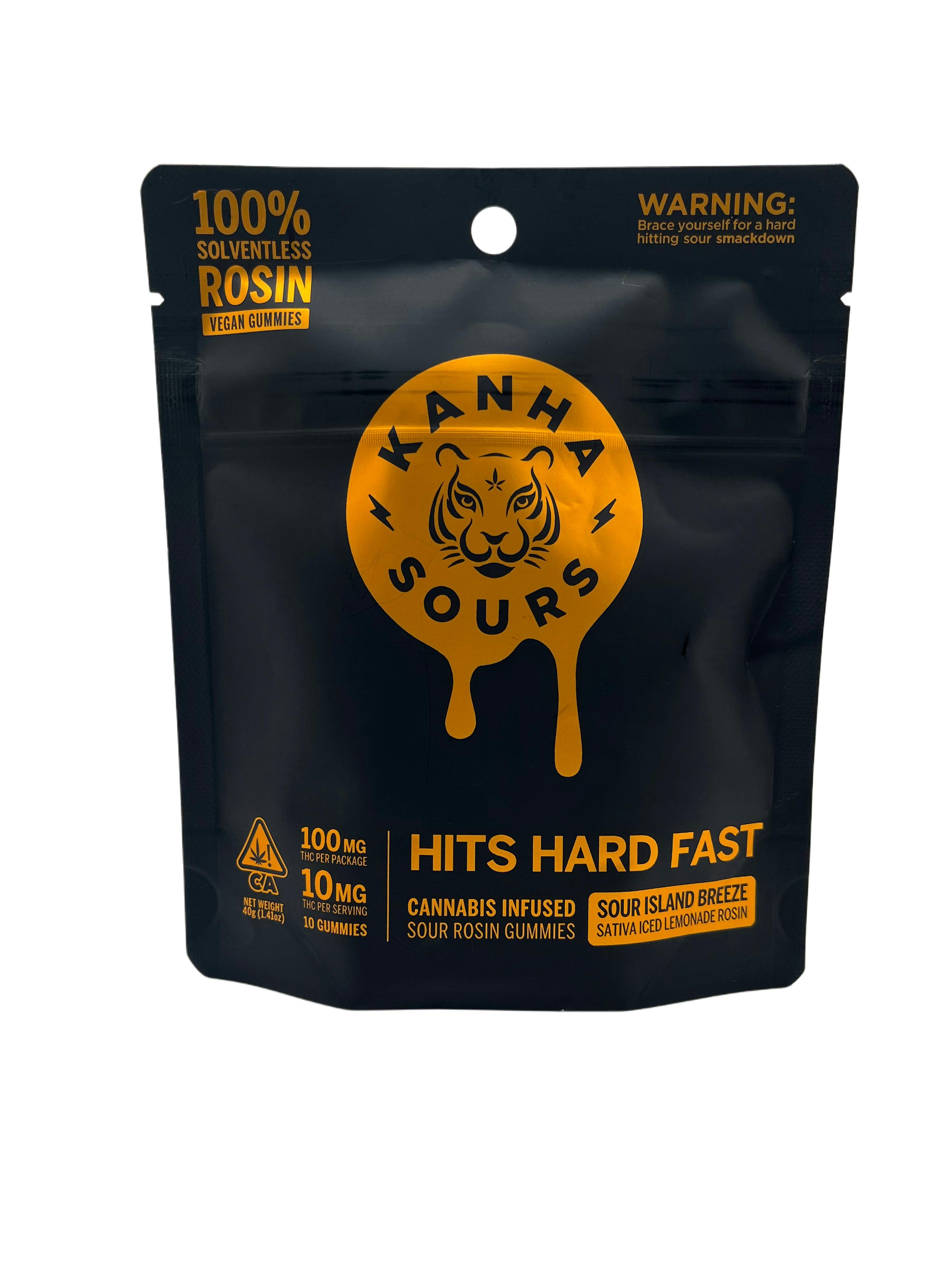 Rosin Sours | Sour Island Breeze Gummies | 100mg | 10ct | 10mg/ea
