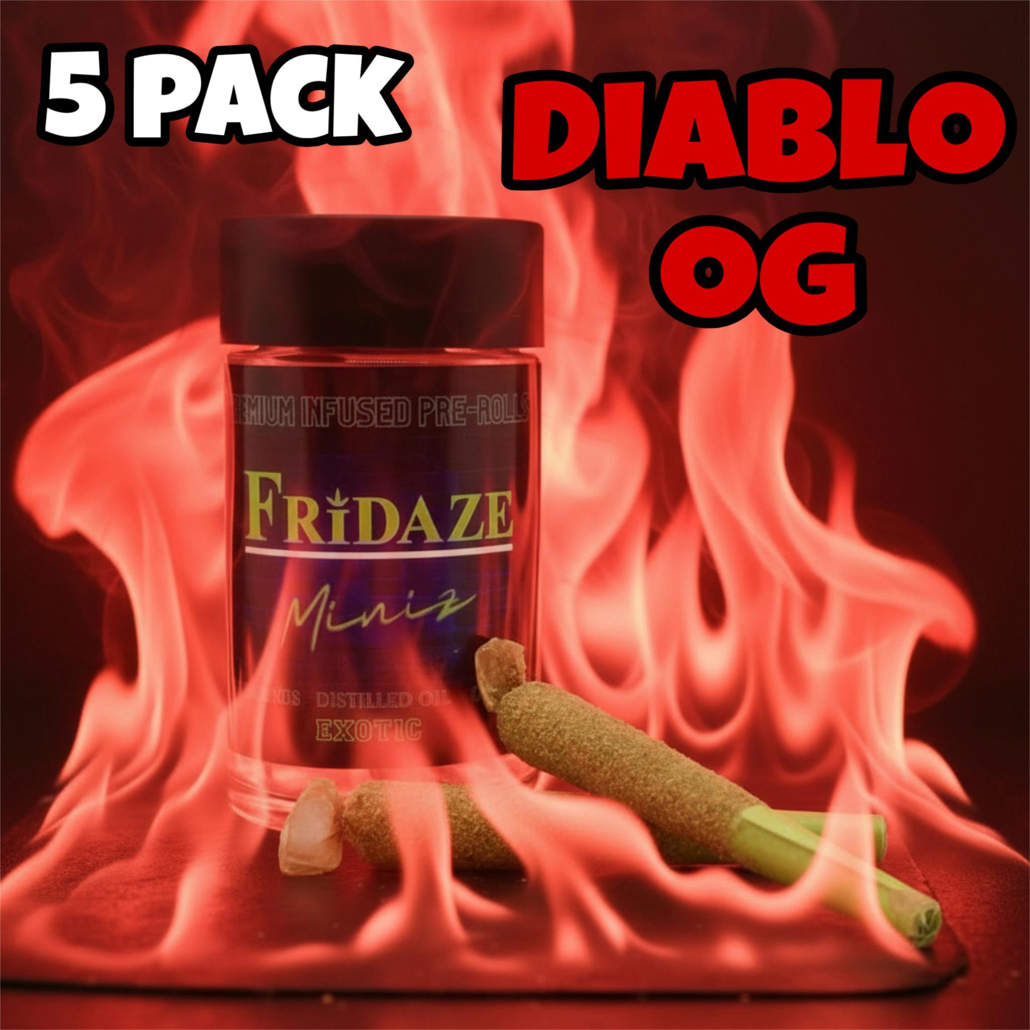 Fridaze Miniz Diablo OG Infused 5 Pack Pre-rolls