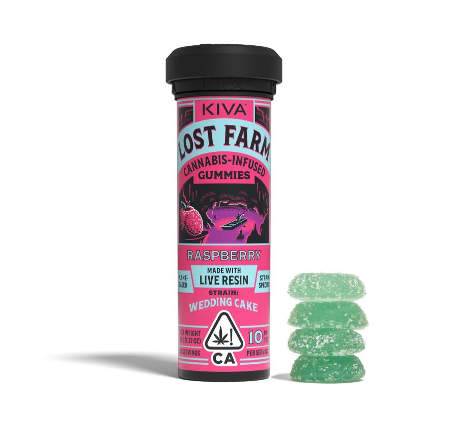 Raspberry 'Wedding Cake' Live Resin Gummies | 100mg | 10ct | 10mg/ea