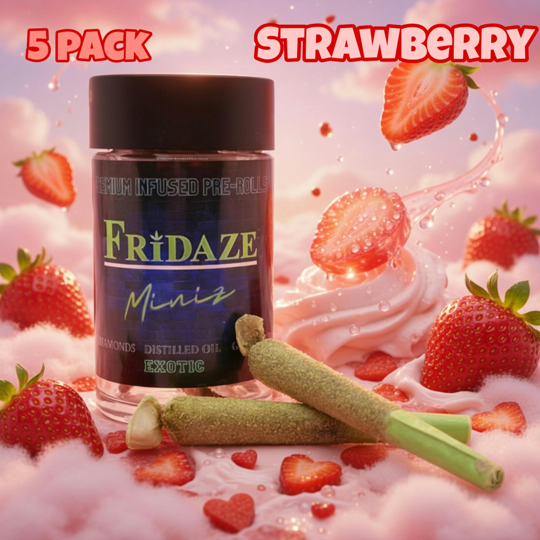 Fridaze Miniz “Strawberry” Infused Pre-rolls 5pk