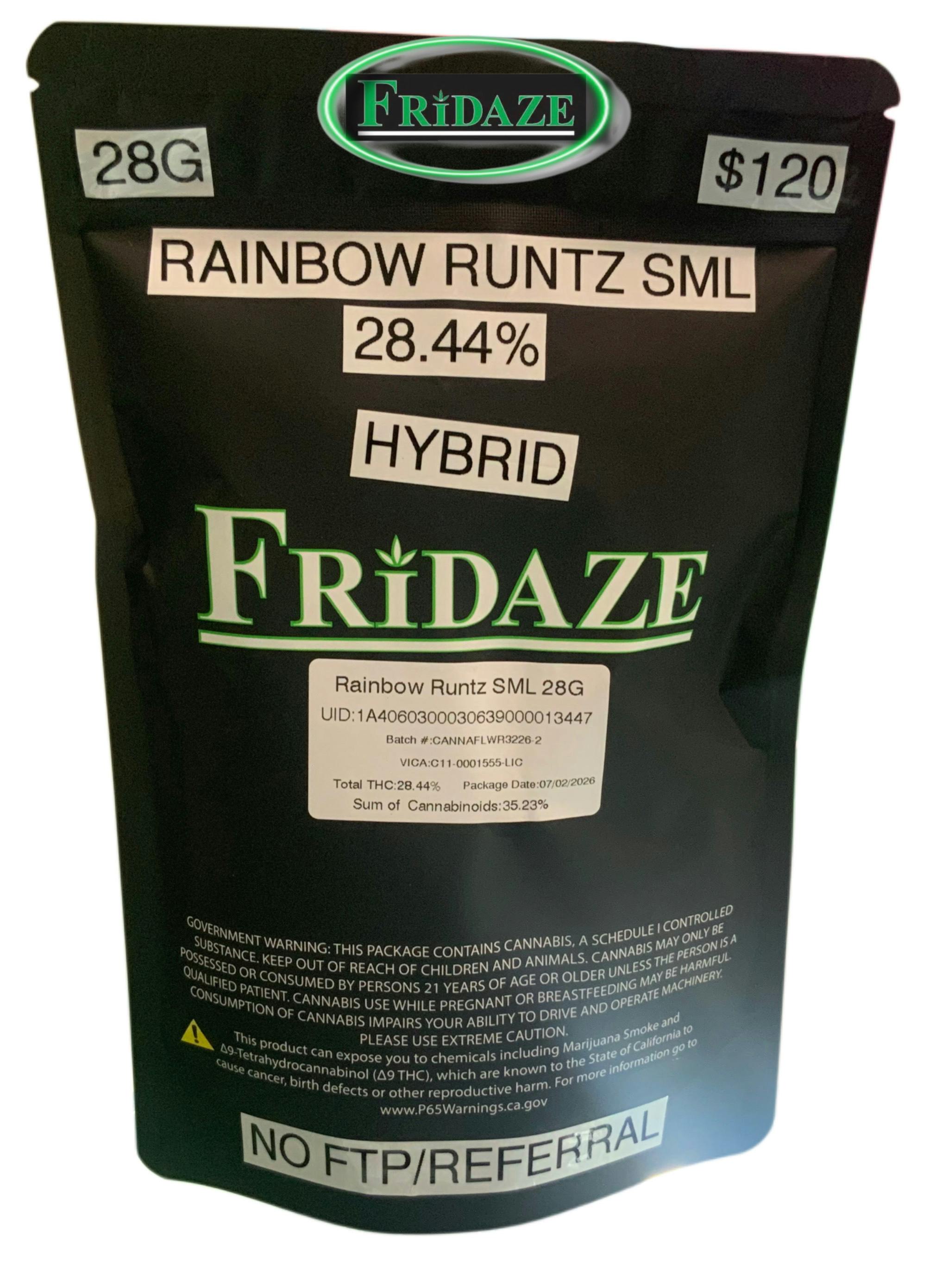 Fridaze House Flower “Rainbow Runtz SML” 28G