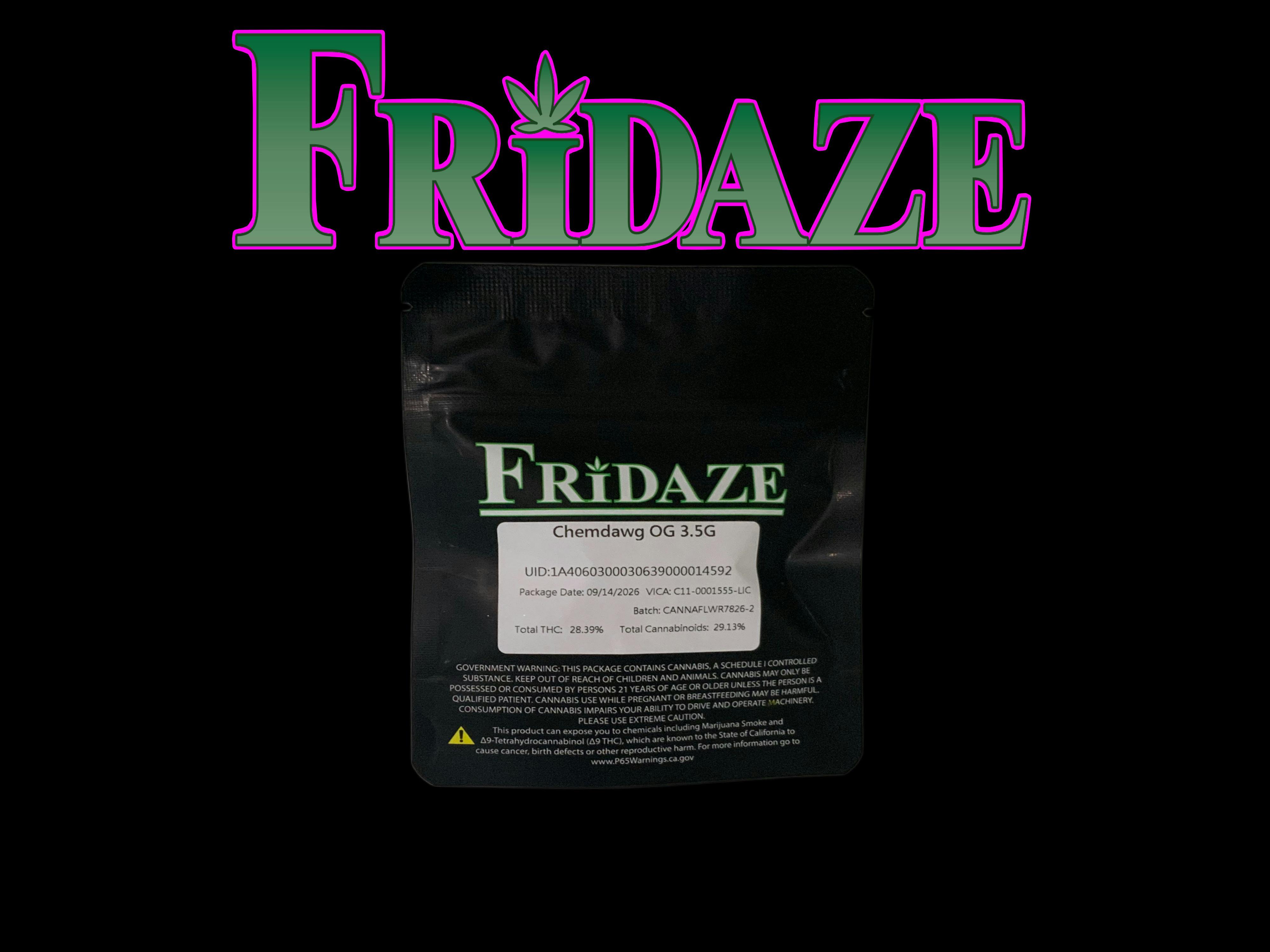 Fridaze House Flower “Chemdawg OG” 3.5g