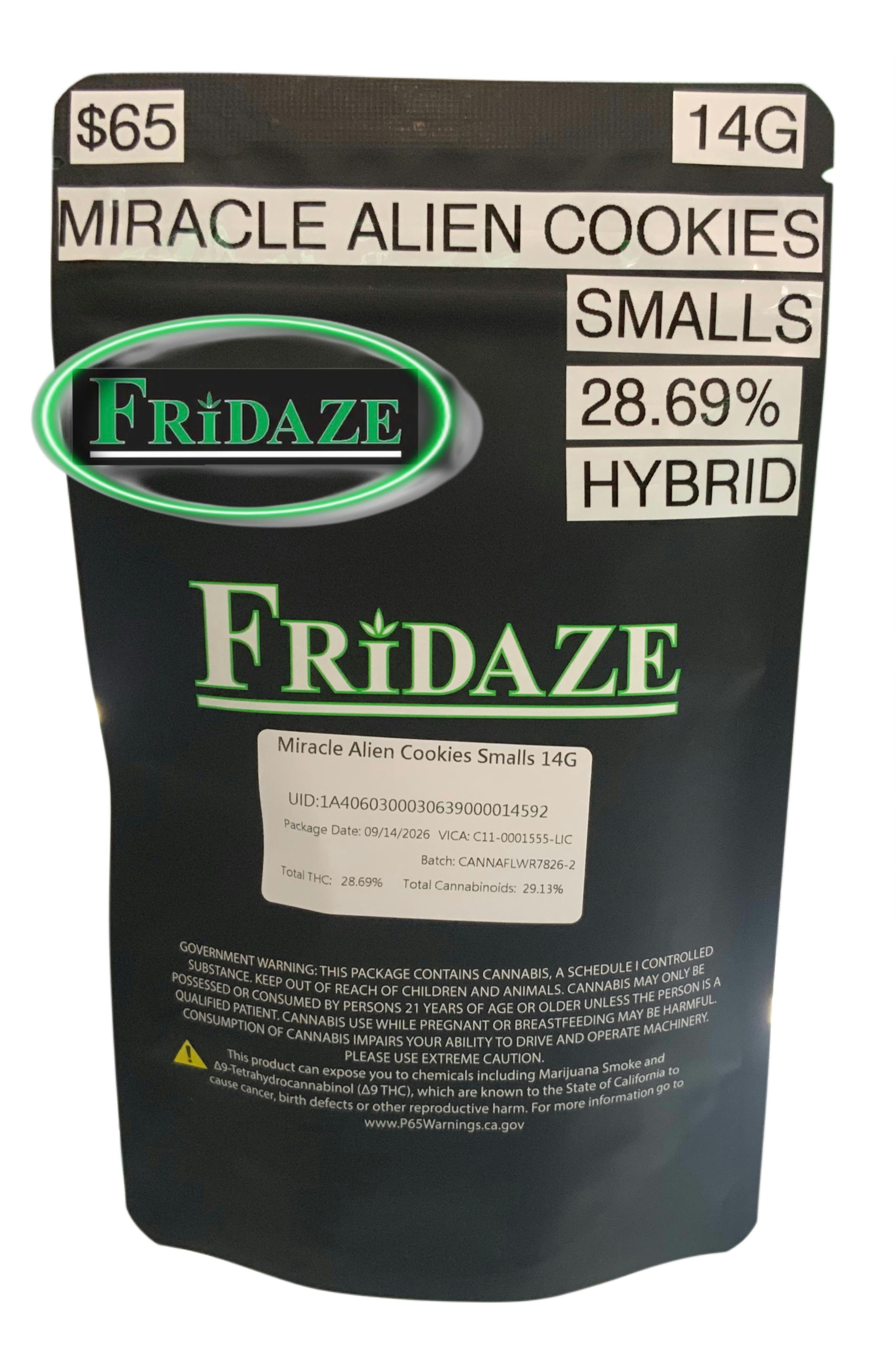 Fridaze House Flower “Miracle Alien Cookies” 14G