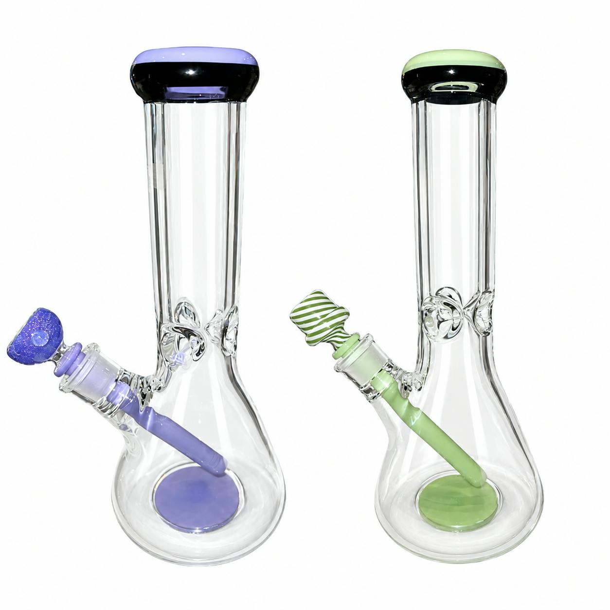 12" COLOR ACCENT ACCENT GLASS BEAKER BONG