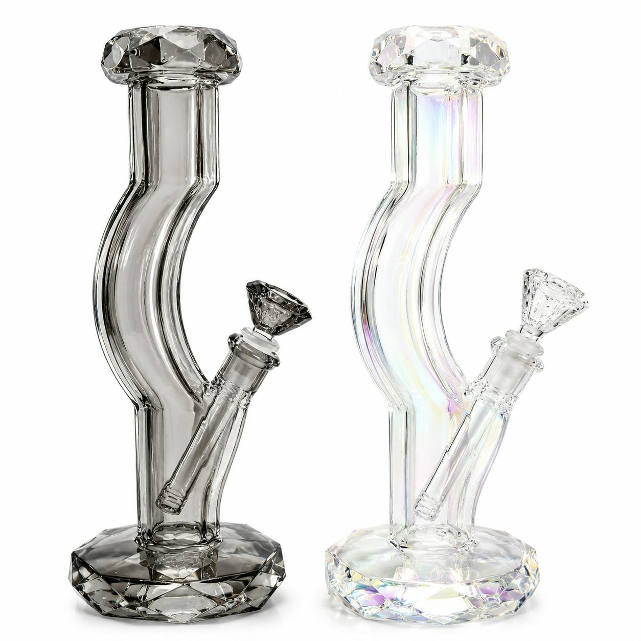 14" CURVED NECK GLASS BONG