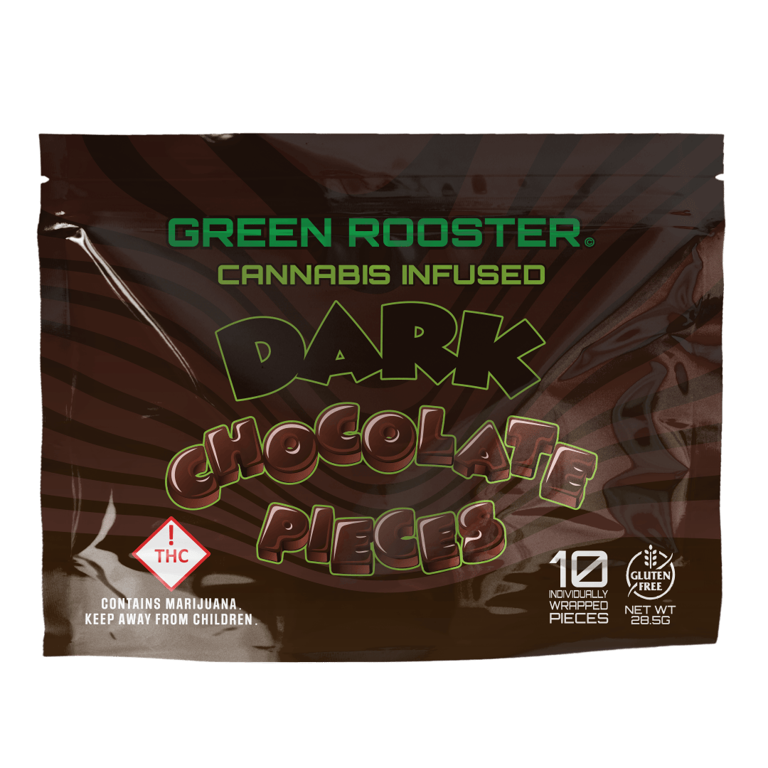 Green Rooster Dark Chocolate Pieces [10pk] (100mg THC)