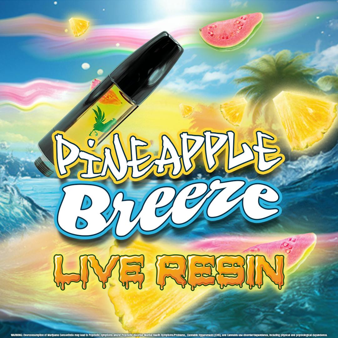 Green Rooster Pineapple Breeze Live Resin Cartridge (1000mg)