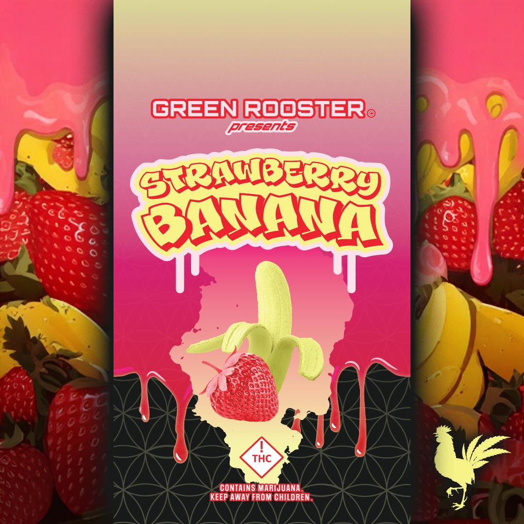 Green Rooster Strawberry Banana Cartridge (1000mg)