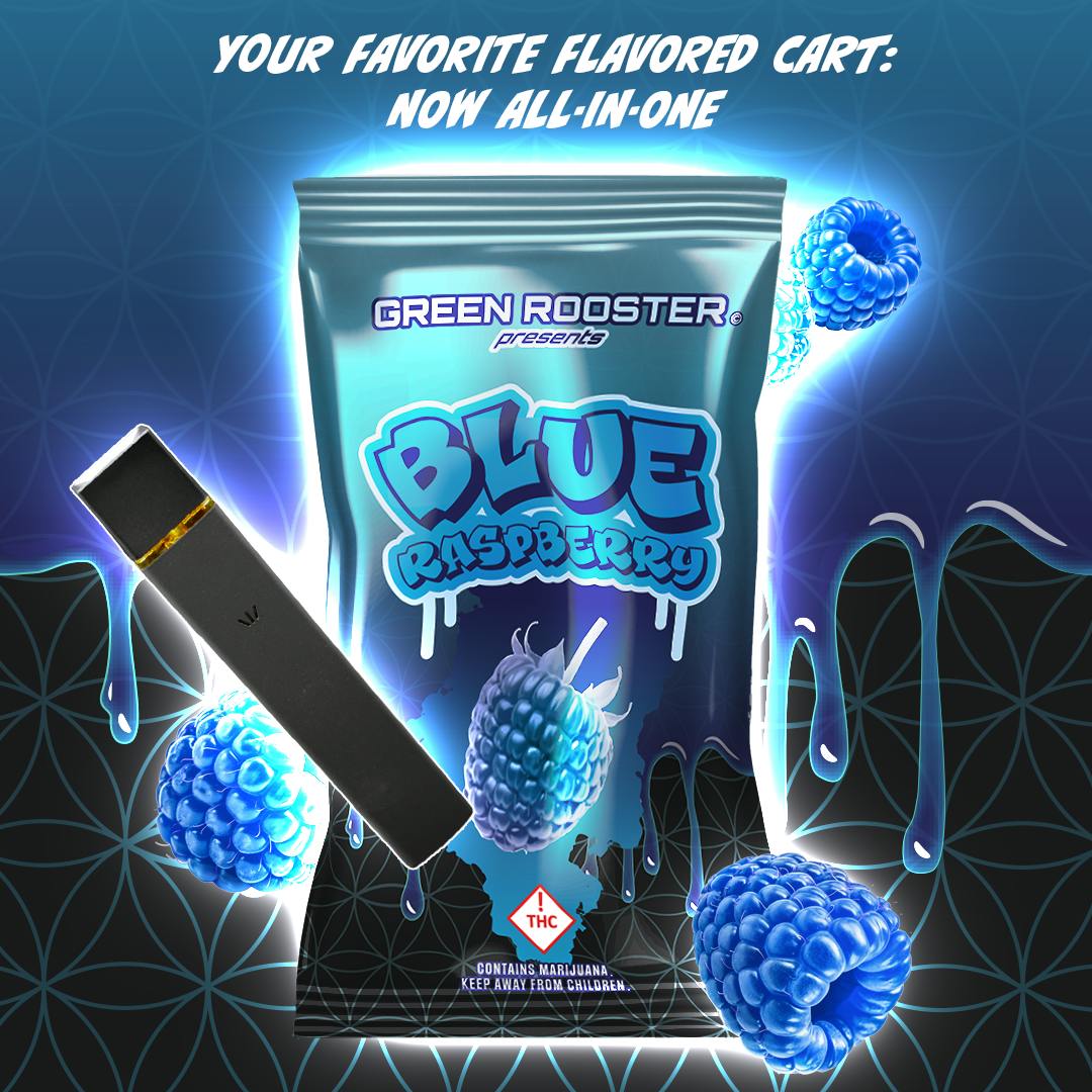 Green Rooster | Blue Raspberry | Disposable | (1000mg) | (MED)