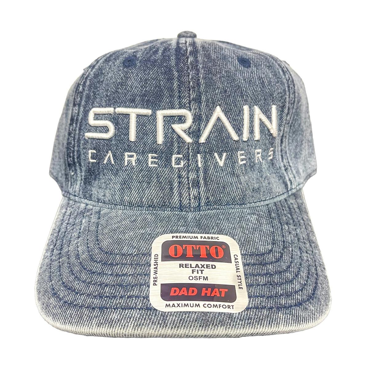 Strain Caregivers - Strain Dad Hat - Washed Denim Navy | Apparel