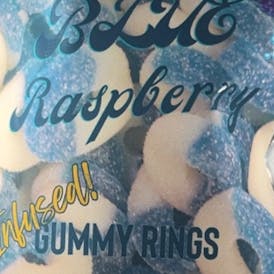 BLUE RASPBERRY INFUSED GUMMY RINGS INDICA 600MG