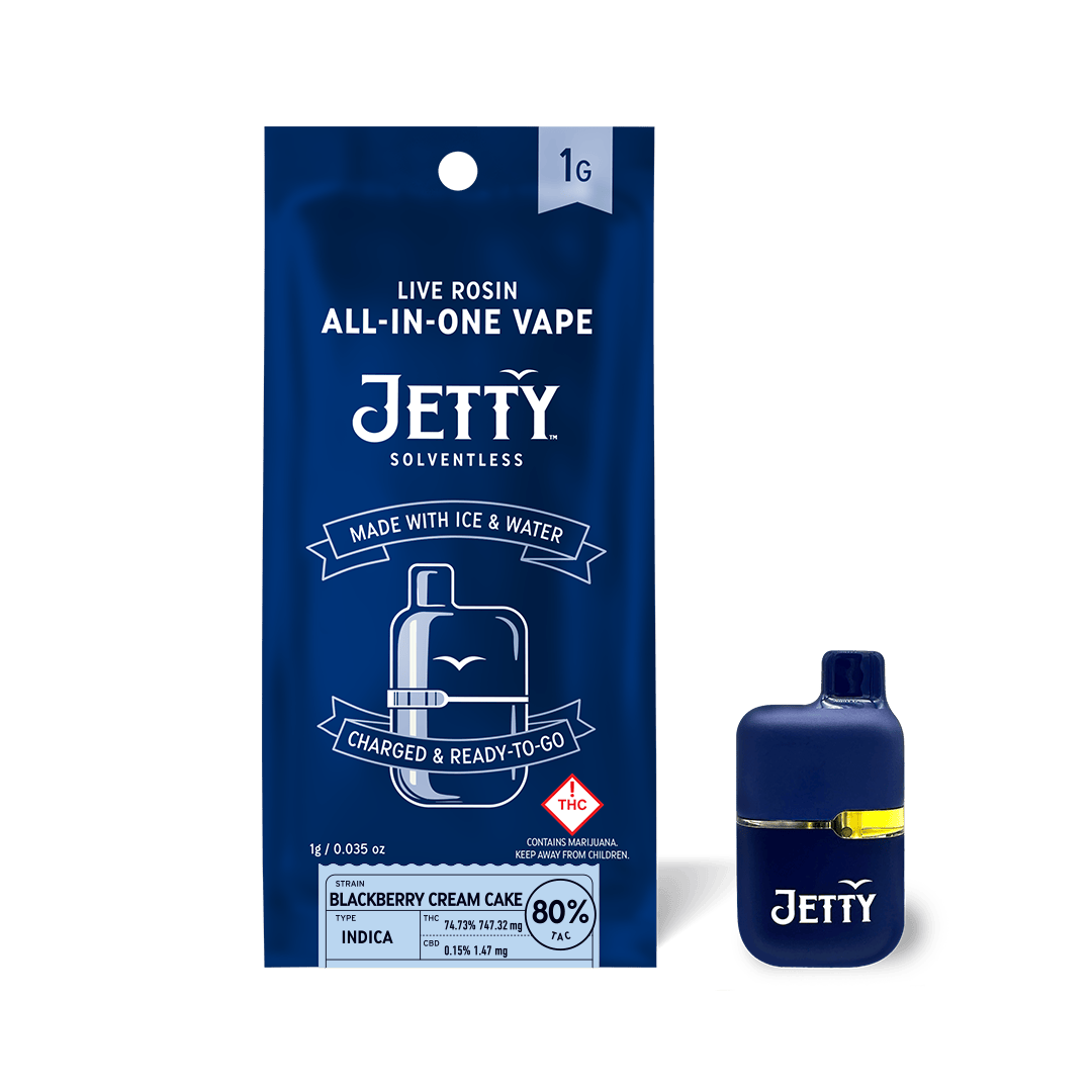 Blackberry Cream Cake All-In-One Jetty Extracts Live Rosin Leiffa Disposable, 1000mg