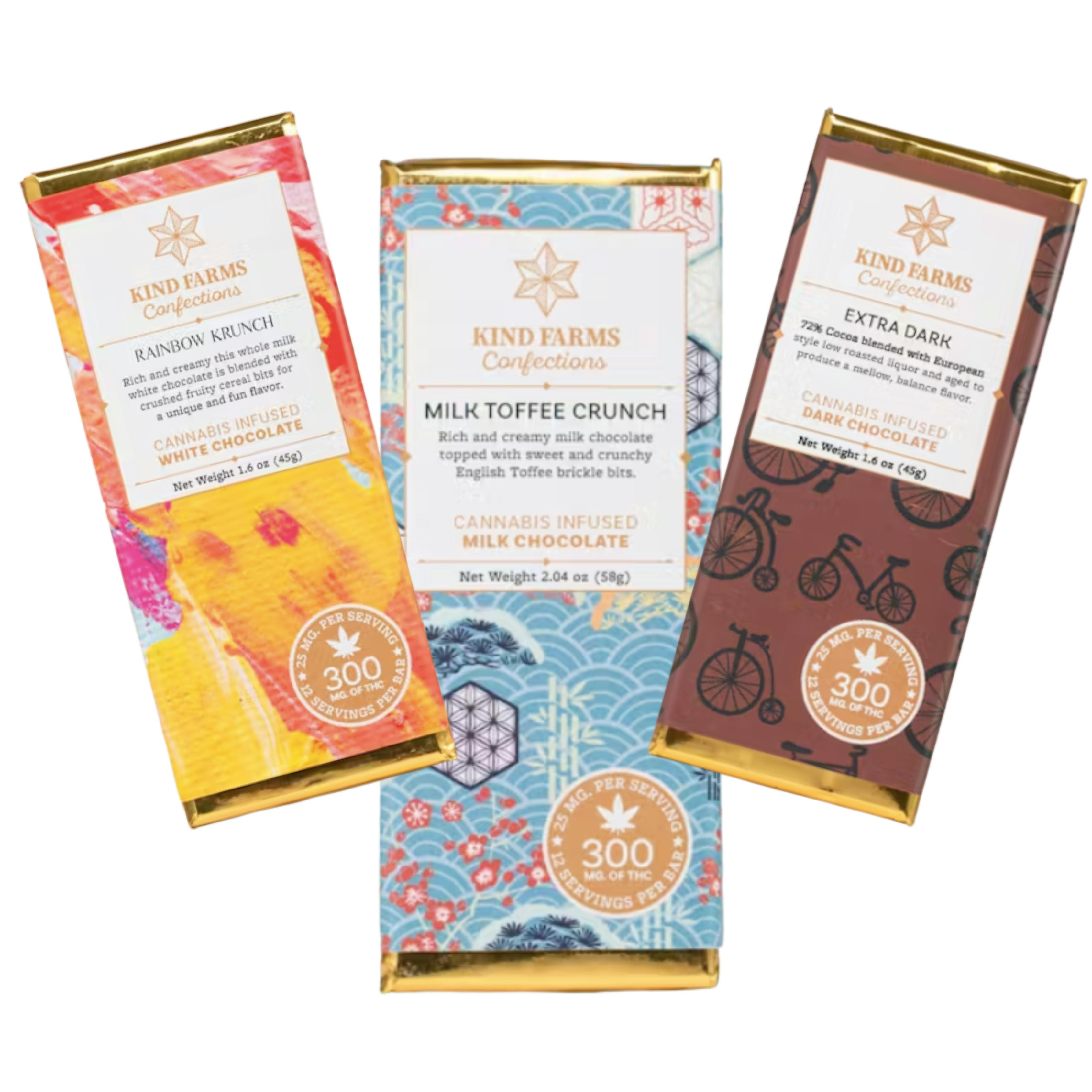 White Rainbow Crunch Bar 300mg THC - Kind Farms Confections by Kind Farms Reserve