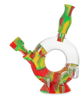 Ooze® 4-in-1 Ozone Hybrid Silicone Rig Nectar Collector & Water Bubbler - Rasta