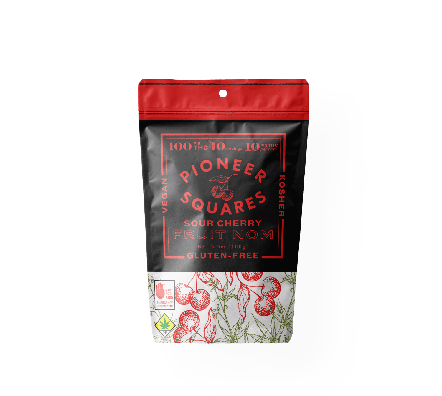 Gummies Sour Cherry [10pk] (100mg THC) by Pioneer Squares by Craft Elixirs