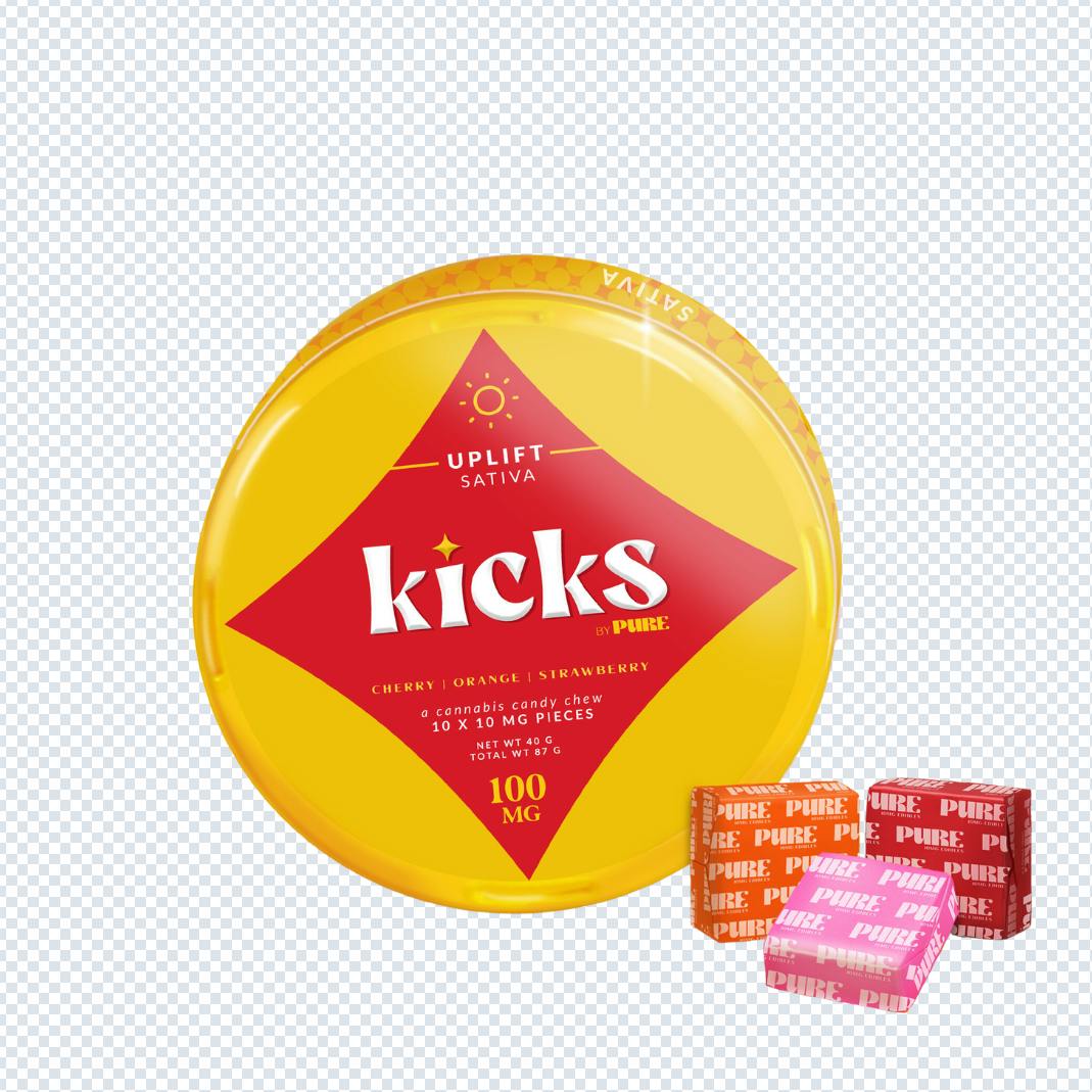 Pure | Kicks - Uplift | Gummies | 100mg | 10ct | 10mg/ea