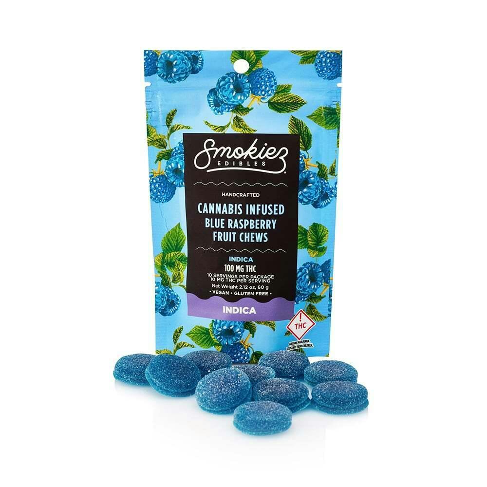 Blue Rasberry Gummies | 100mg | 10ct | 10mg/ea by Smokiez Edibles