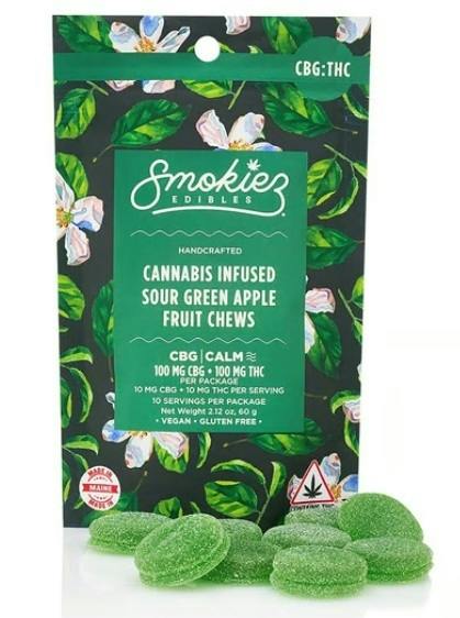 Sour Green Apple Gummies 1:1 CBG:THC | 100mg | 10ct | 10mg/ea