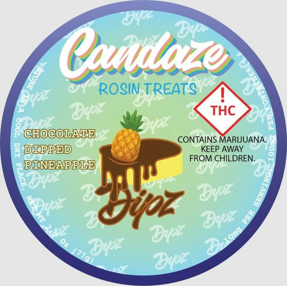 Candaze - 100mg Indica Dipz - Chocolate Dipped Pineapple (r)