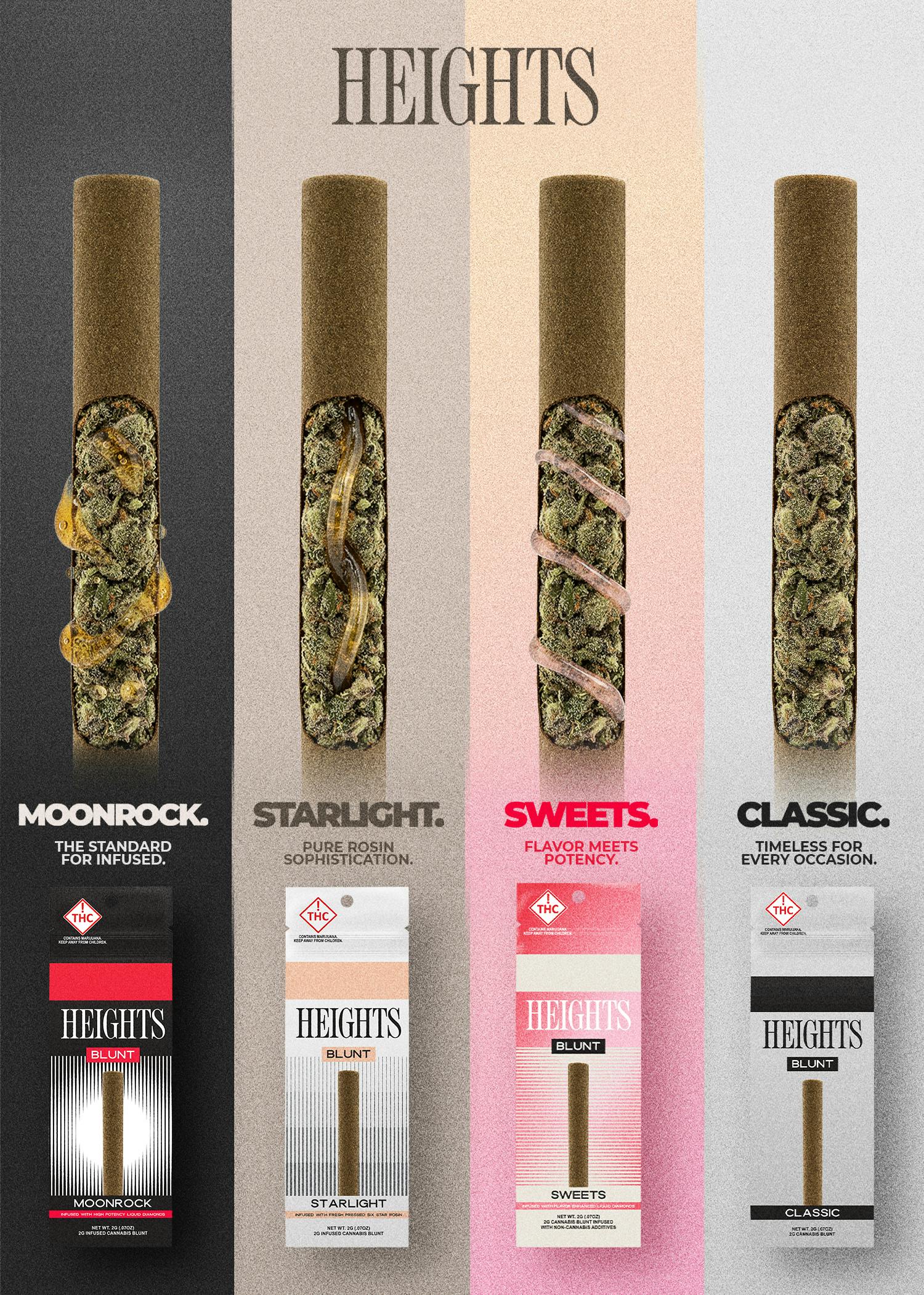 Heights - 2g Moon Rock Blunt - Purple Garlic Cookies - Sativa (r)